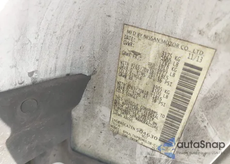 2014 Nissan Titan Sv z USA, uszkodzony, nr VIN 1N6BA0CA7EN504630